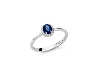 Anello Miluna Donna Le Croci Gemme Preziose in Oro bianco Zaffiro blu LID3266